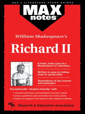 cover image of Richard II  (MAXNotes Literature Guides)